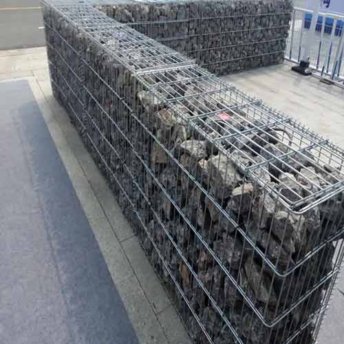 Galvanized welded gabion box wire mesh retaining wall riverbank/gabion blue landscape garden decoration1*1*1m